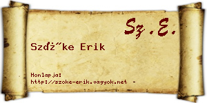 Szőke Erik névjegykártya